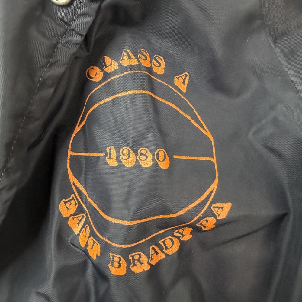 Vintage Hilton Jacket Mens Medium Blue Nylon Varsity State Champs 1980 Bulldogs - Picture 2 of 9
